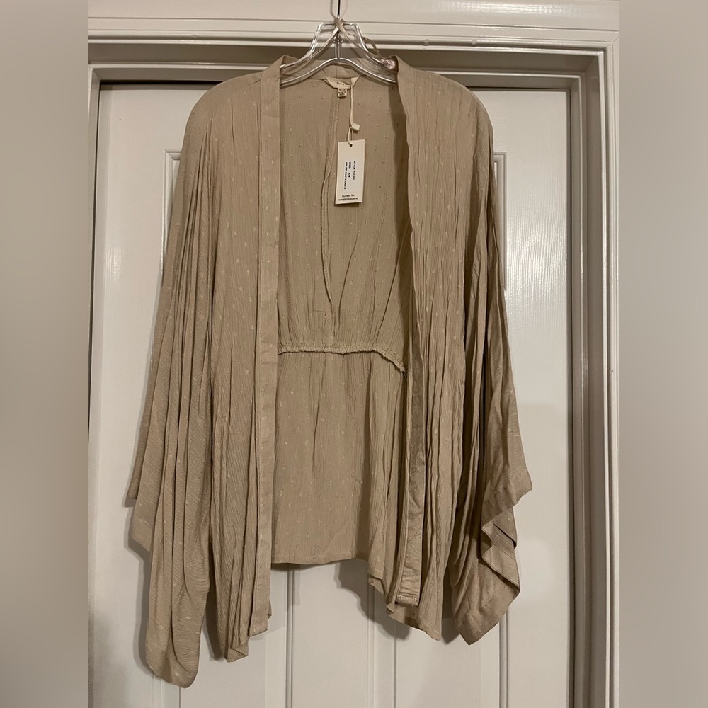 SIM & SAM tan wide sleeve cardigan kimono S/M